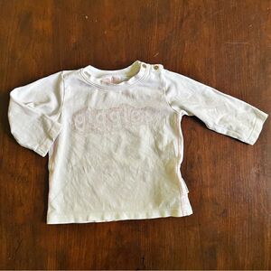 Tumble ‘n Dry Baby Girl Graphic Long Sleeved Shirt “Giggles” Size 0-3 Months